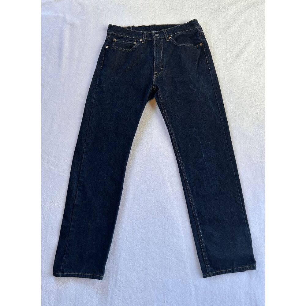 Men's Levi 505 Jeans Size W34 X L32 Straight Leg Dark Wash Dressy